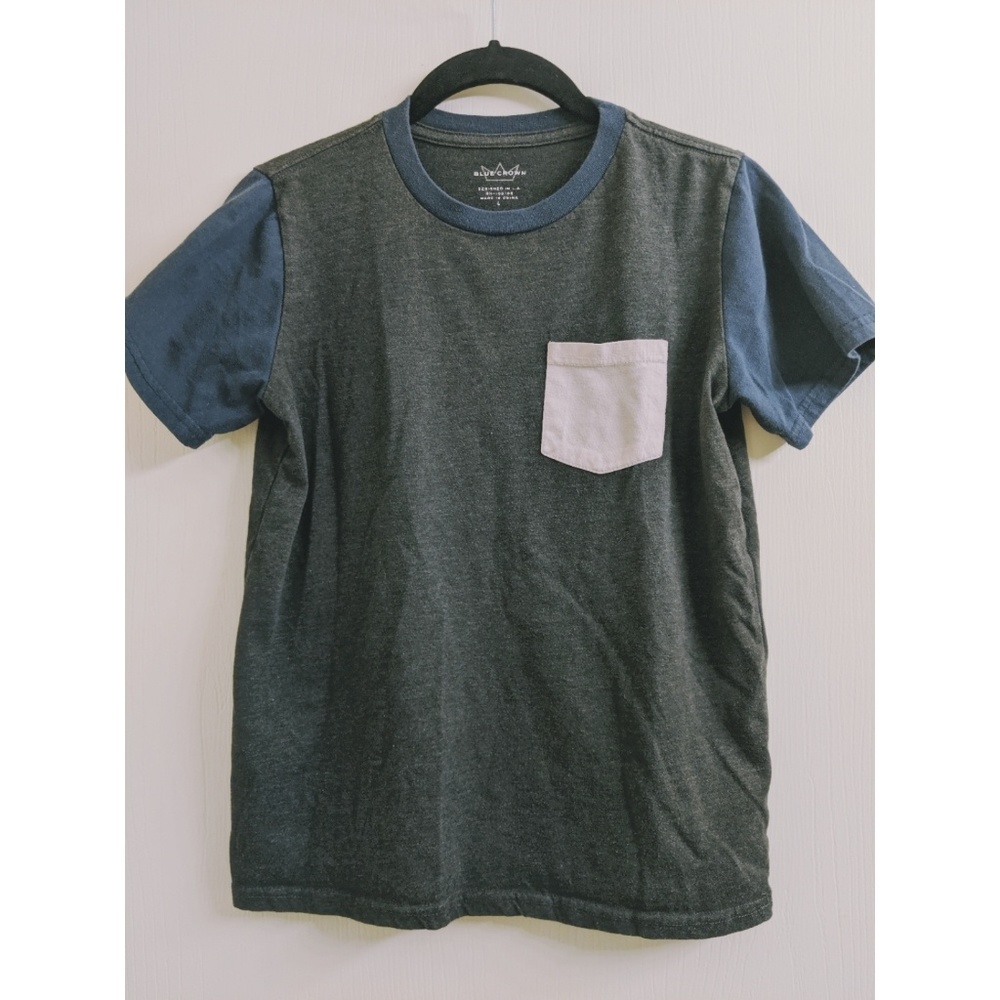 Blue Crown Shirt Gray with Light Pink Front Pocket